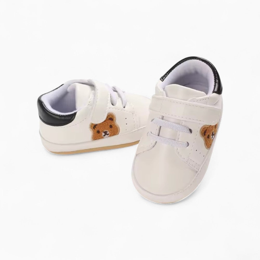 Soft Lace-Up Bear-Shaped Loafers for Babies