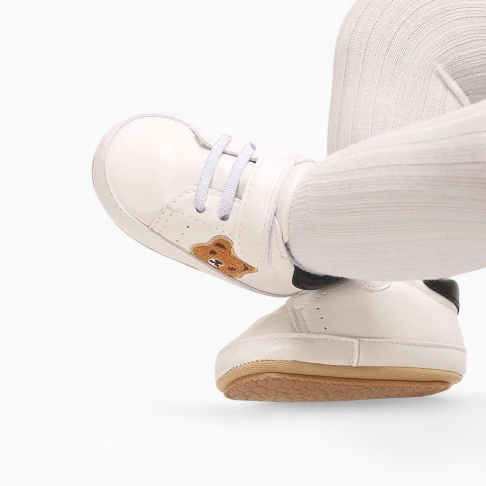 Soft Lace-Up Bear-Shaped Loafers for Babies