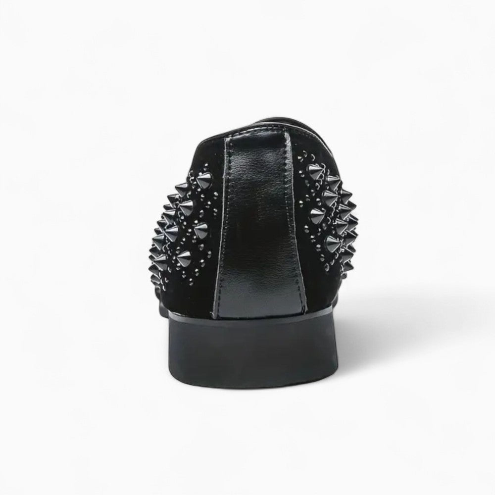 Men's Black Patent Loafers with Studs