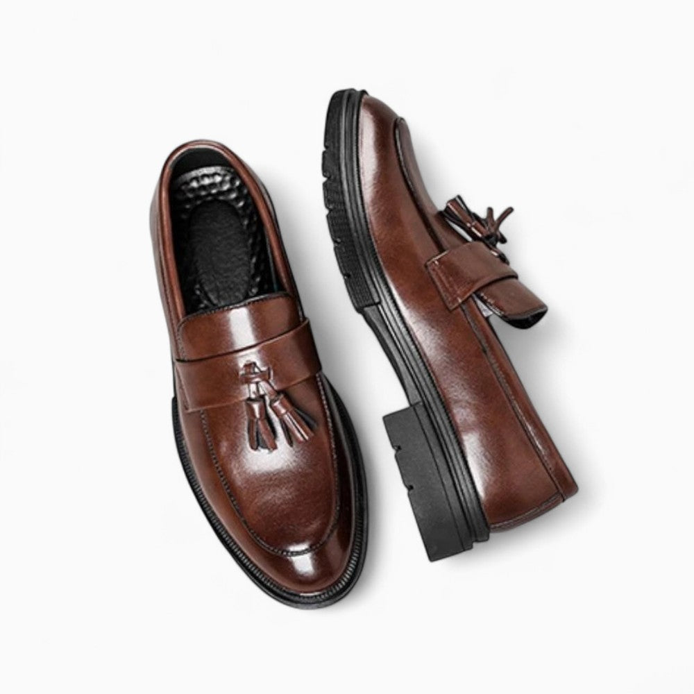 Men's Genuine Leather Tassel Dress Loafers