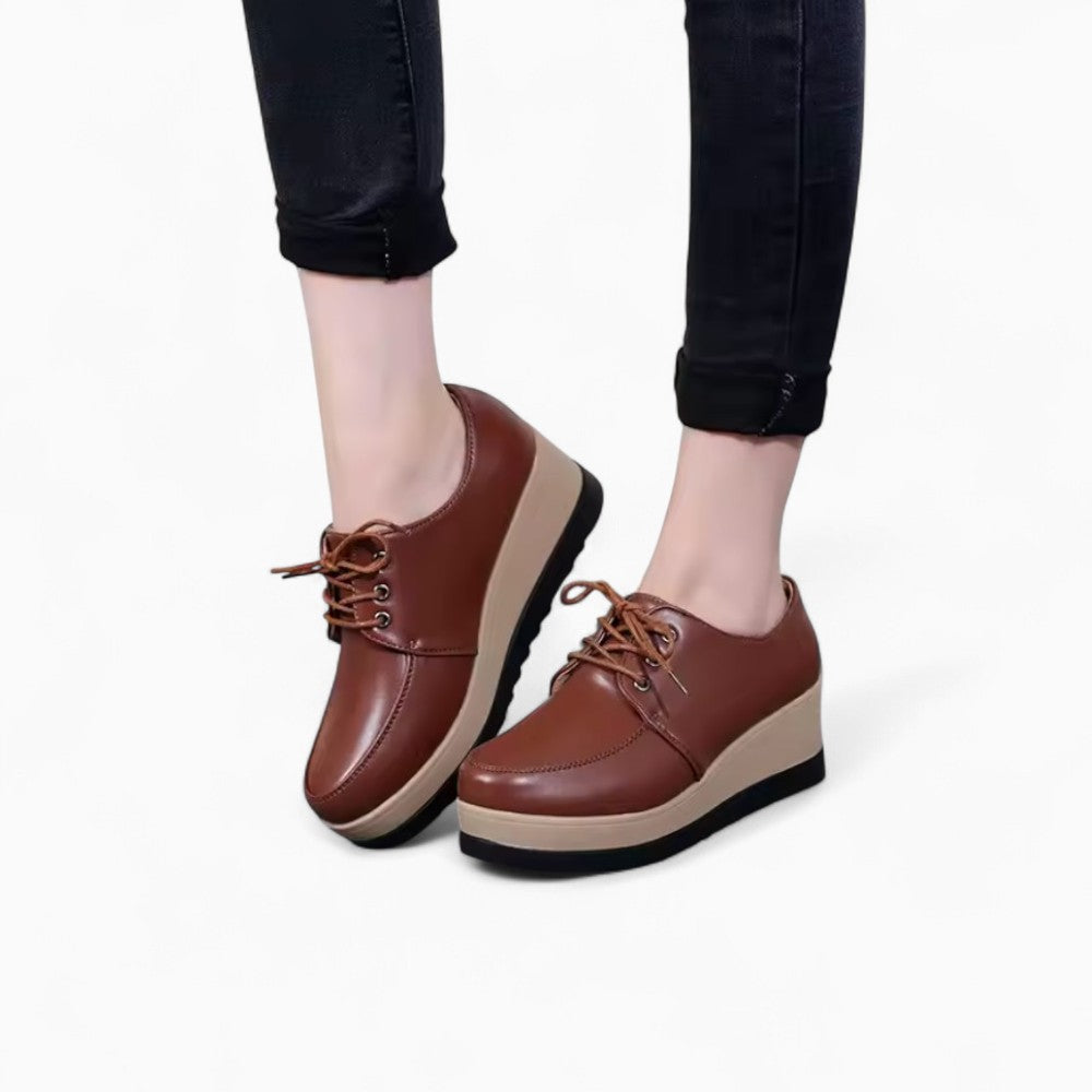 Women's Wedge Lace-up Boat Style Loafers