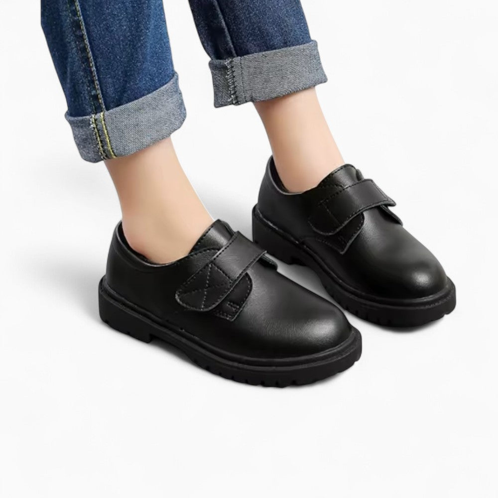 Boys' Classic Leather Loafers with a Unique Design