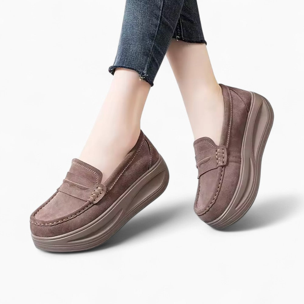 Classic Genuine Suede Loafers with Thick Sole