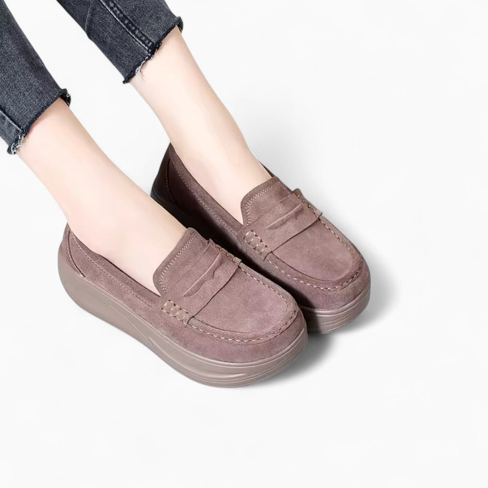 Classic Genuine Suede Loafers with Thick Sole