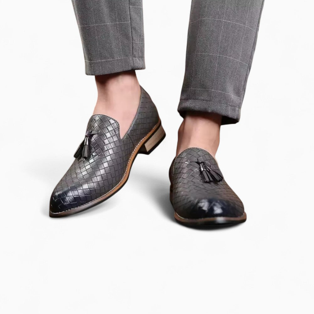 Chic Leather Tassel Loafers for Men