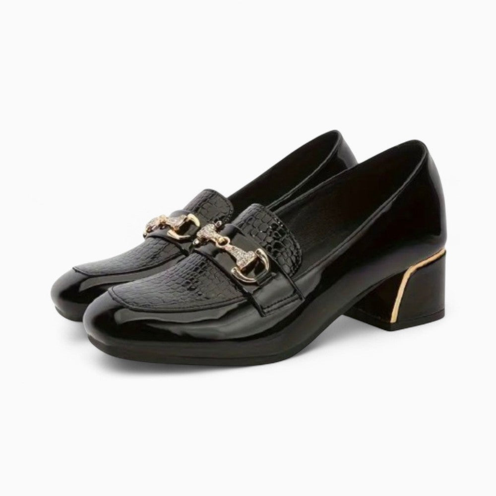 Square Toe Genuine Leather Loafers for Women