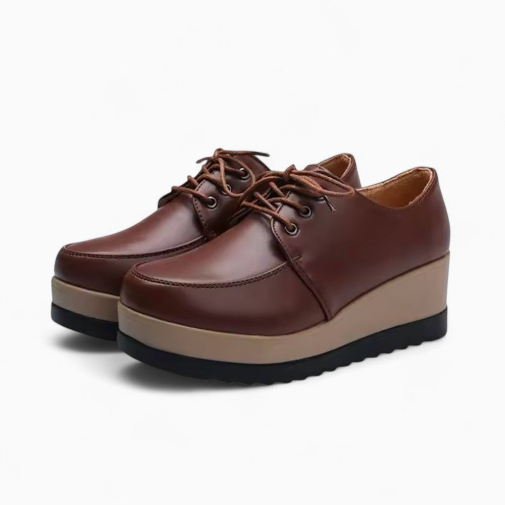 Women's Wedge Lace-up Boat Style Loafers