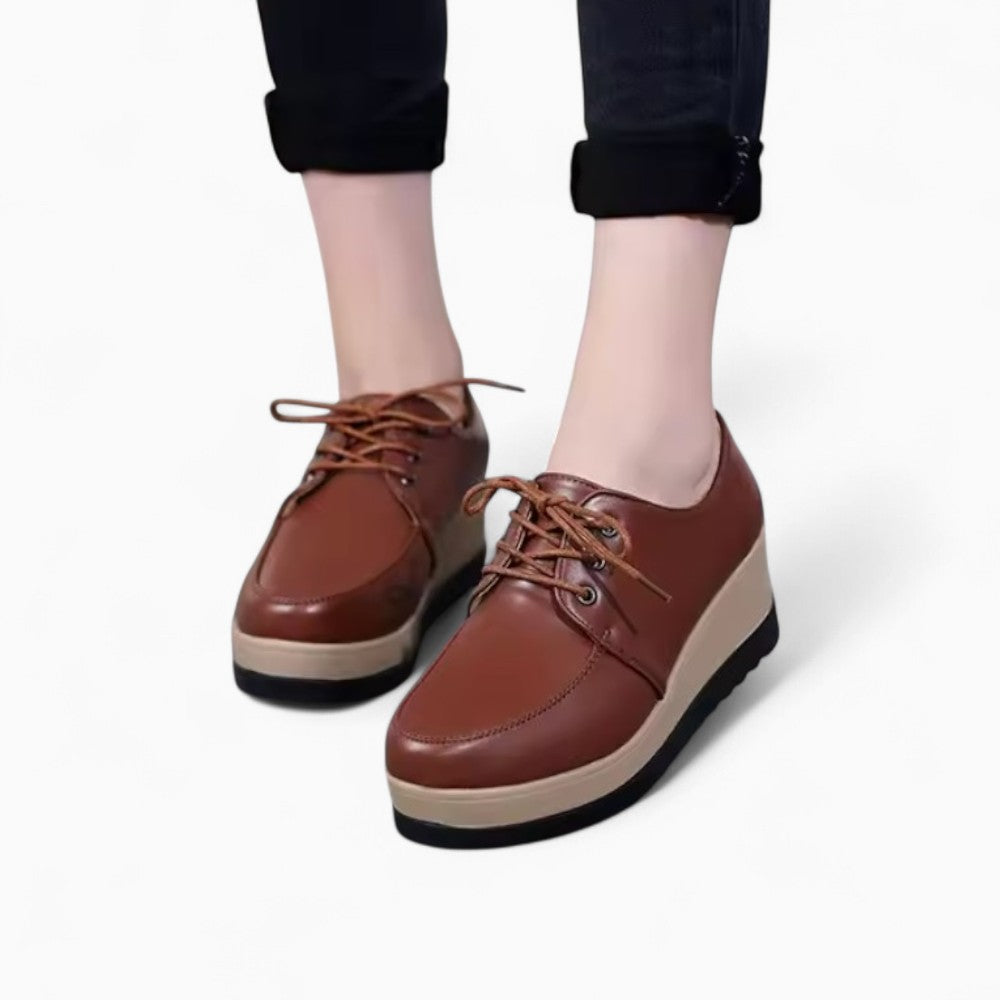 Women's Wedge Lace-up Boat Style Loafers