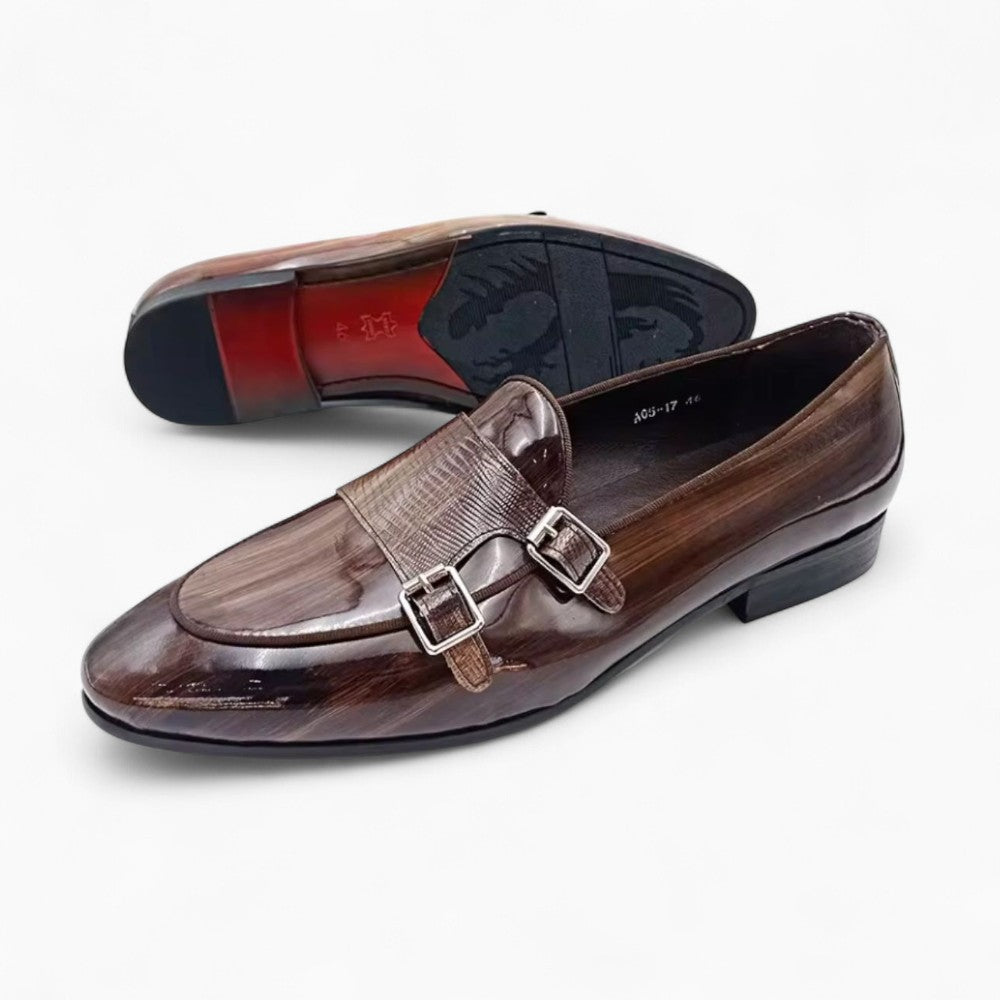 Men's Luxury Brown Patent Loafers