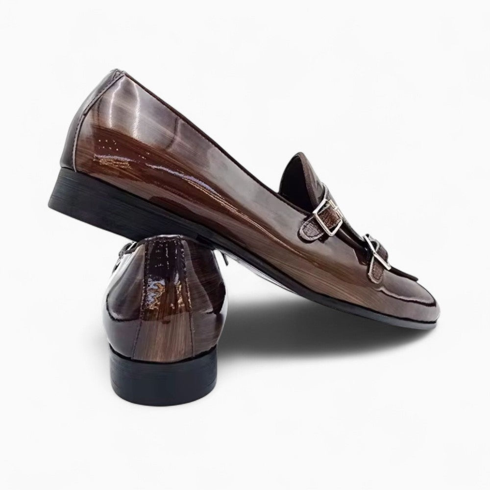 Men's Luxury Brown Patent Loafers