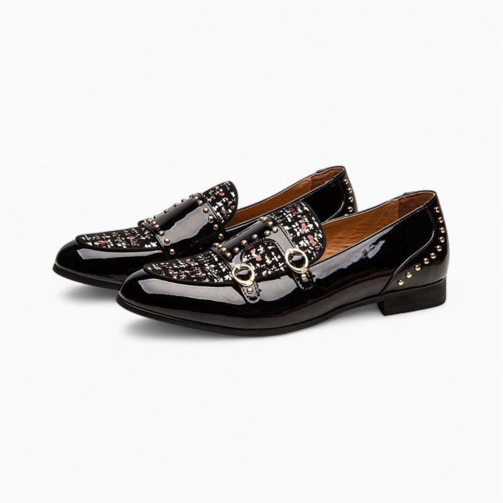 Men's Luxury Patent Loafers with Glitter